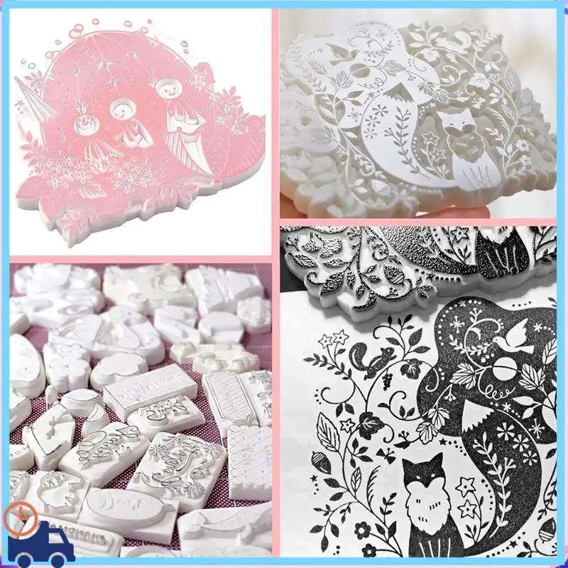 

Latest 10 Pieces Rubber Blocks Easy To Carve Rubber Stamp Materials Craft Supplies For DIY Projects Scrapbook Card Making