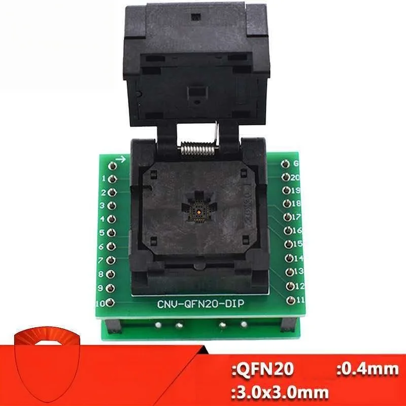 QFN20-0.4-3x3 Aging Burning Socket QFN20 Spacing 0.4mm Chip Testing Fixture