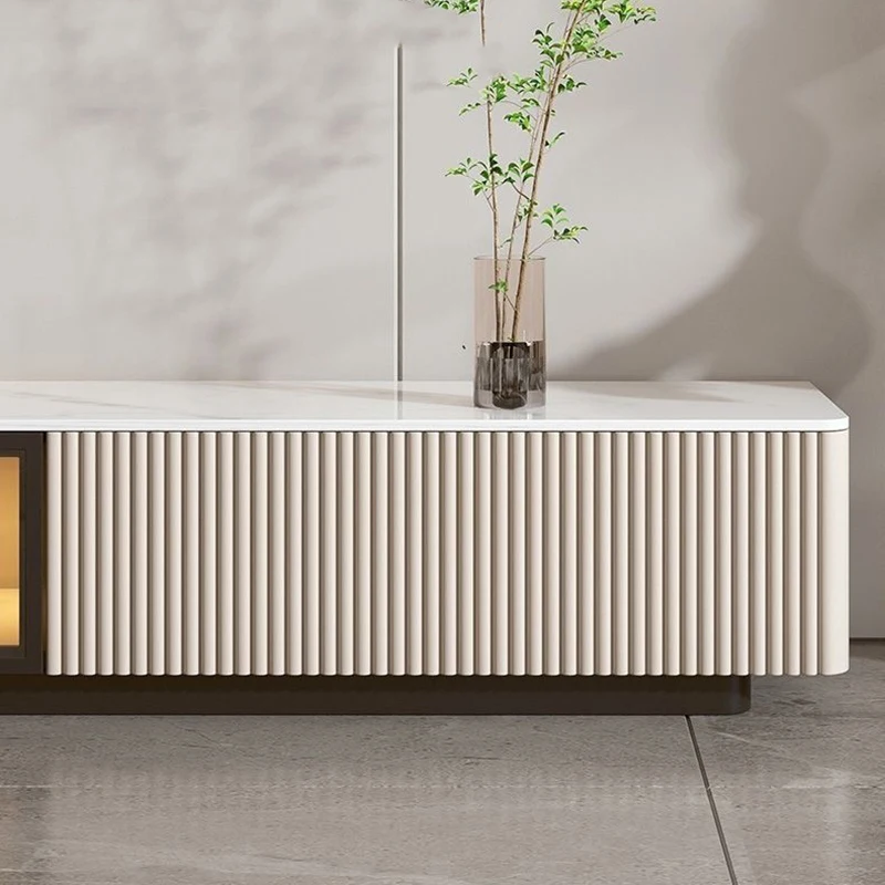 Soporte De Tv De lujo moderno para sala De estar, mesa europea nórdica blanca, Muebles De vidrio para salón, decoración Interior