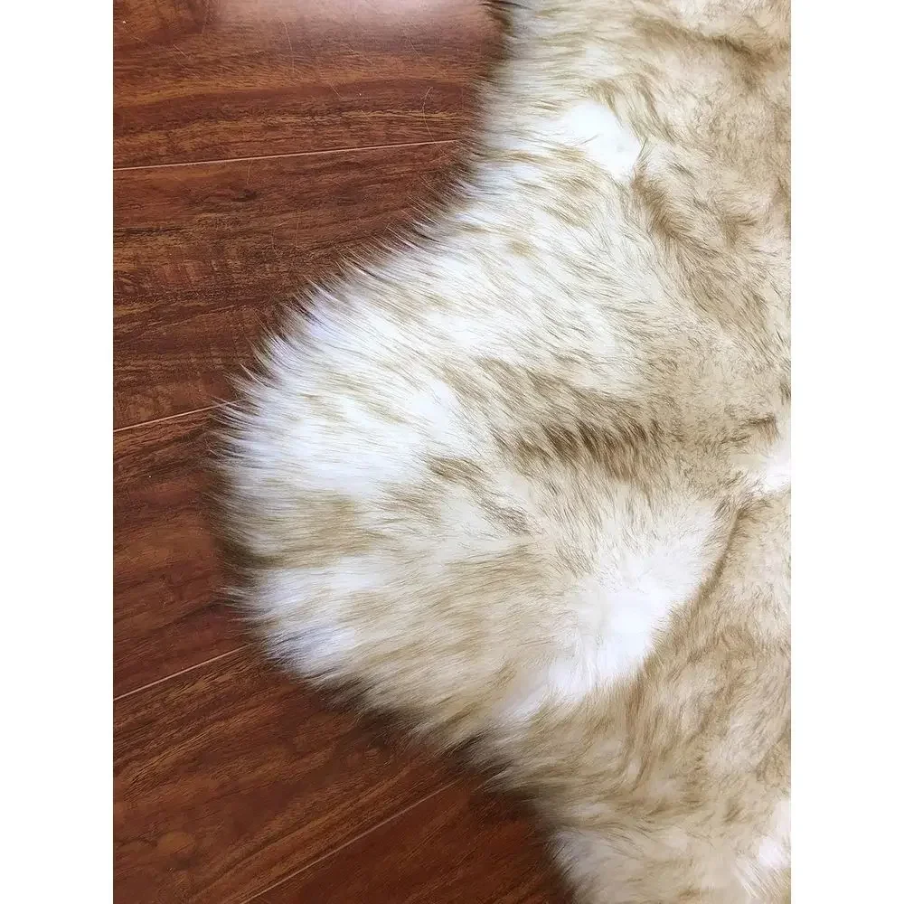 Hypoallergenic Silky Shag Rug, Plush Shaggy Carpet for Bedrooms and Living Rooms, 6x10 Feet, White with Brown Tips view 5