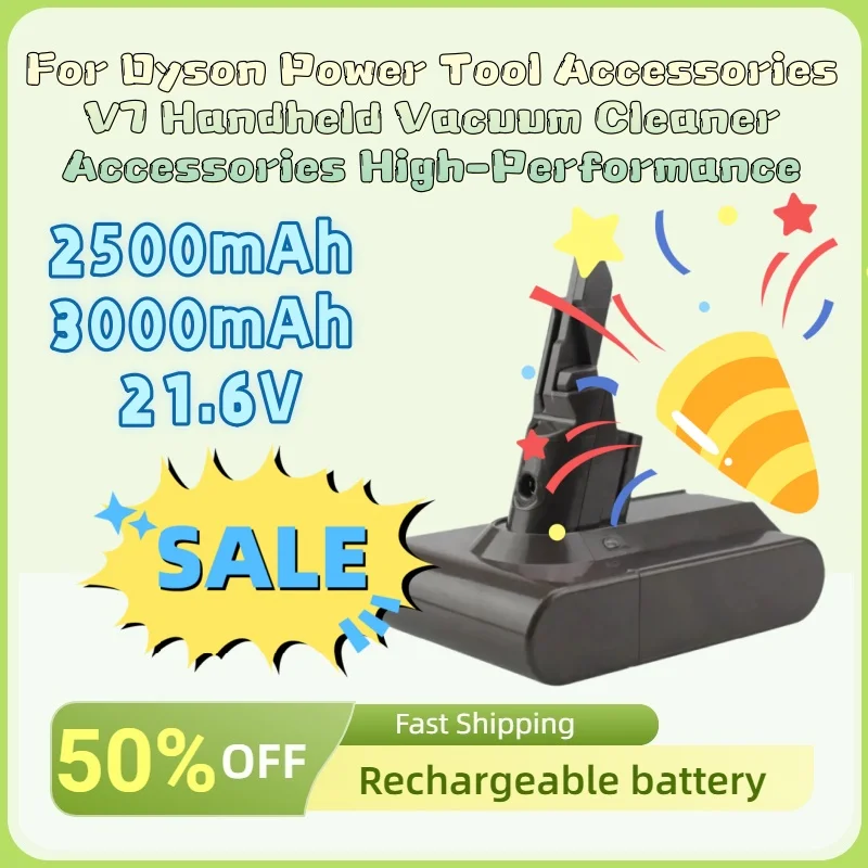 

For Dyson Power Tool Accessories V7 Handheld Vacuum Cleaner Accessories High-Performance 2.5Ah 3.0Ah 21.6V Lithium Battery Packs