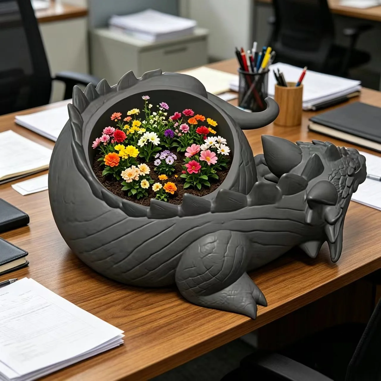 Dragon shaped protective jewelry tray creative green plant basin desktop decoration tray desktop art decoration.