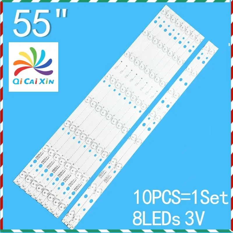 Led Strip Voor Tcl L55b3700f B55a380 55k100 BD550E32-0801S-01 4c-Lb 550T-Hq1a Yh1b TOT_55B3700_8X8_3030C-A-R 006-p1k3406a