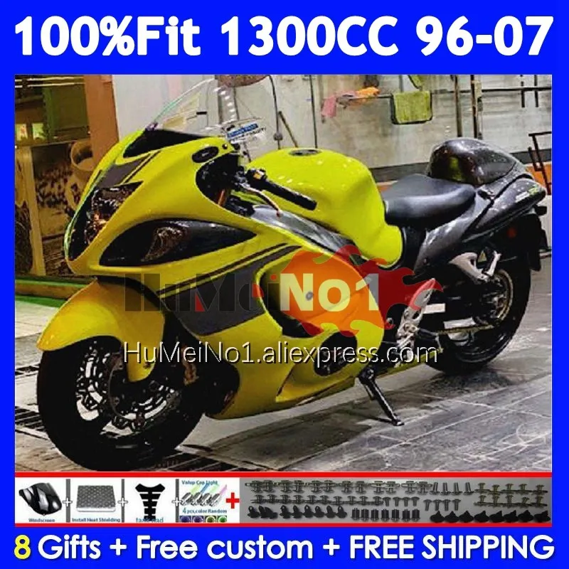 Fairing For SUZUKI Hayabusa Hot yellow GSXR-1300 GSXR 1300 CC 125No.319 GSXR1300 1996 1997 1998 1999 2000 2001 02 03 04 05 06 07