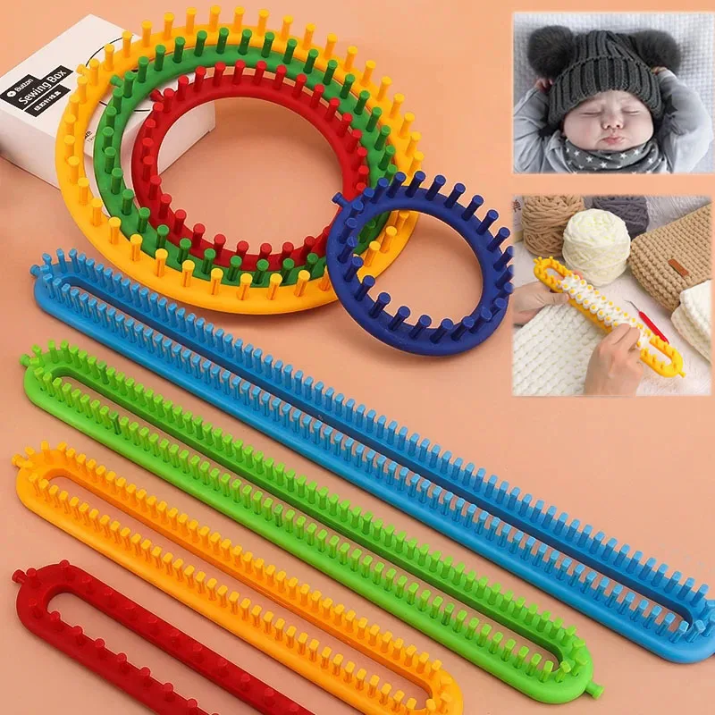 

DIY Hand Weaving Tools Rectangle Round Knitting Machine Knitting Scarves Sweaters Hats Shawls Sewing Knitting Machines Braids