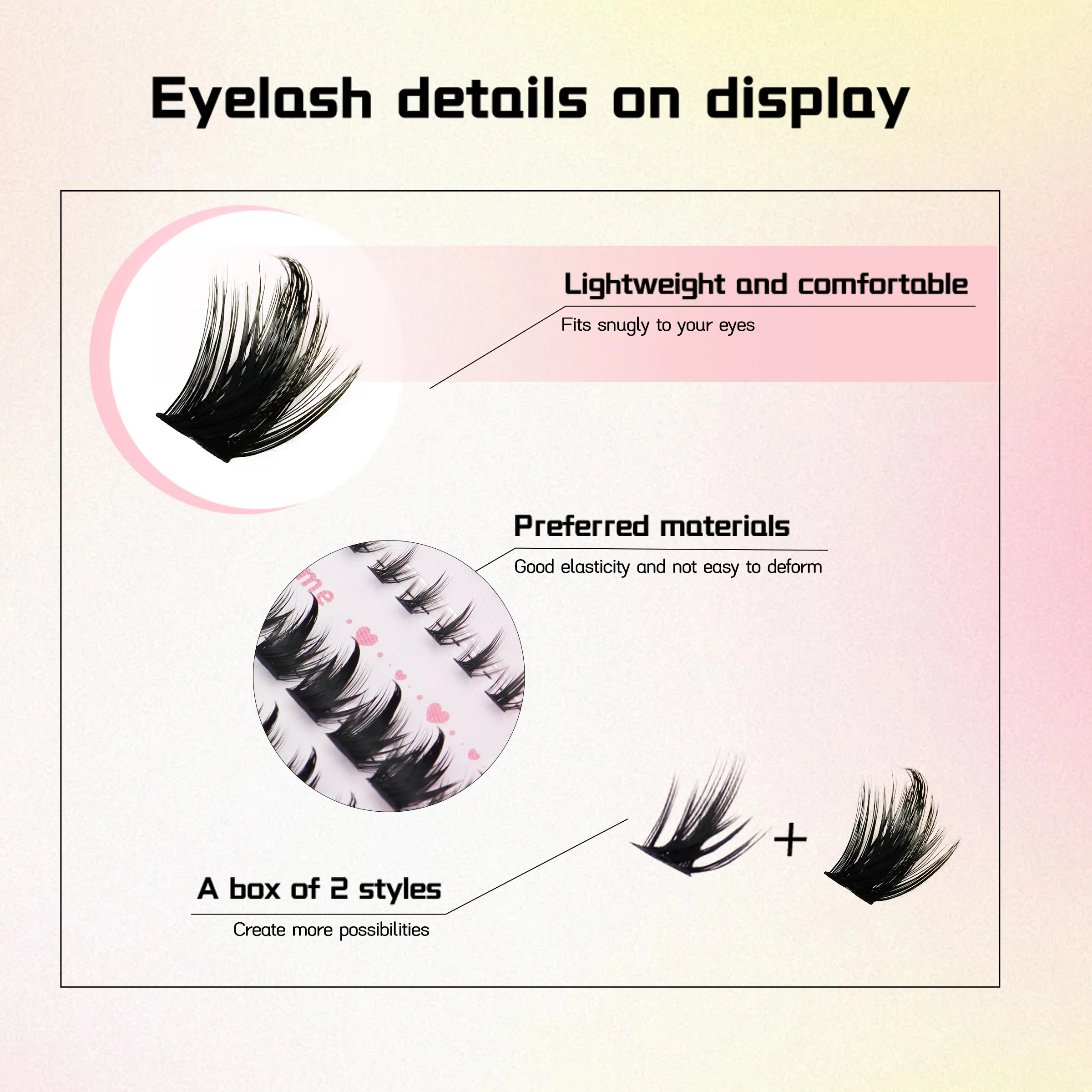 Upper & Lower Mixed False Lashes 60D100D160D200 Clustered Fairy Lashes Hand‑Made Soft Curly Lash Extensions 14 Rows