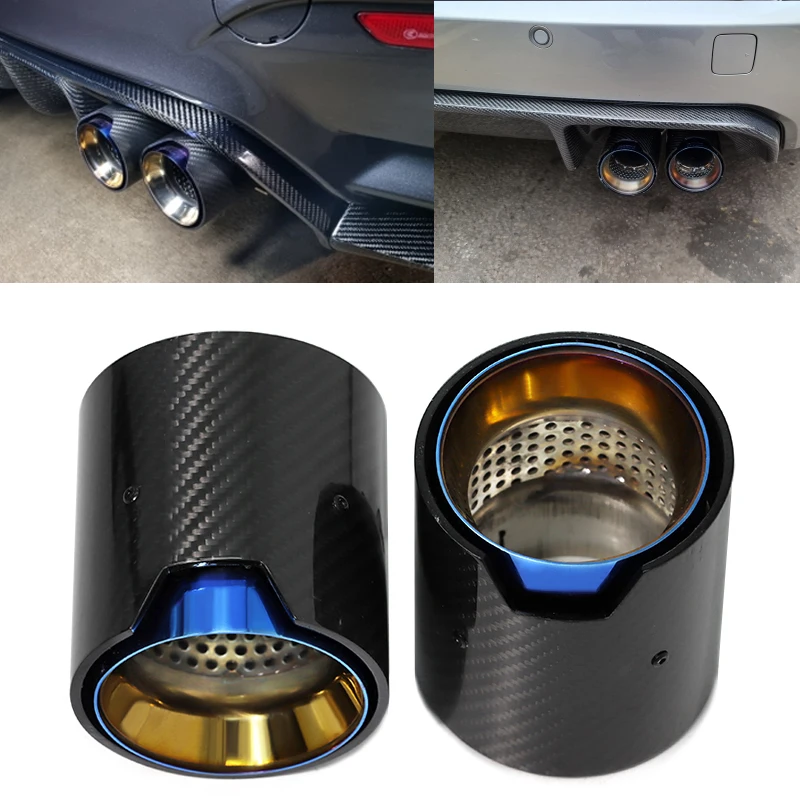 1 Piece Carbon Fiber Matte Car Exhaust Tip For BMW M2 F8 M3 F80 M4 F82 M5 F10 M6 F12 M Performance Muffler Tip ID70mm Nozzle