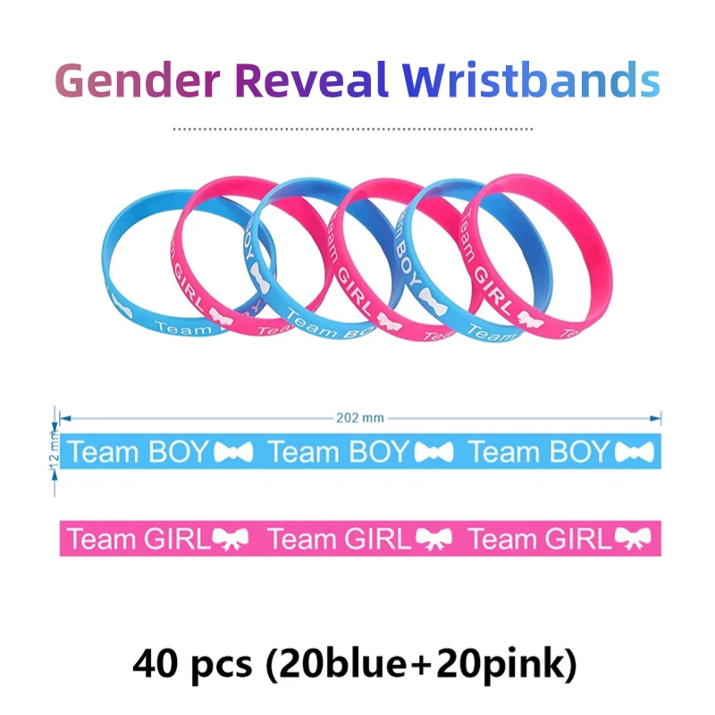 4/20/40pcs Boy Or Girl Gender Reveal Party Team Bride Bracelet Wristbands For Wendy Welcome Baby Shower Decoration Silicone