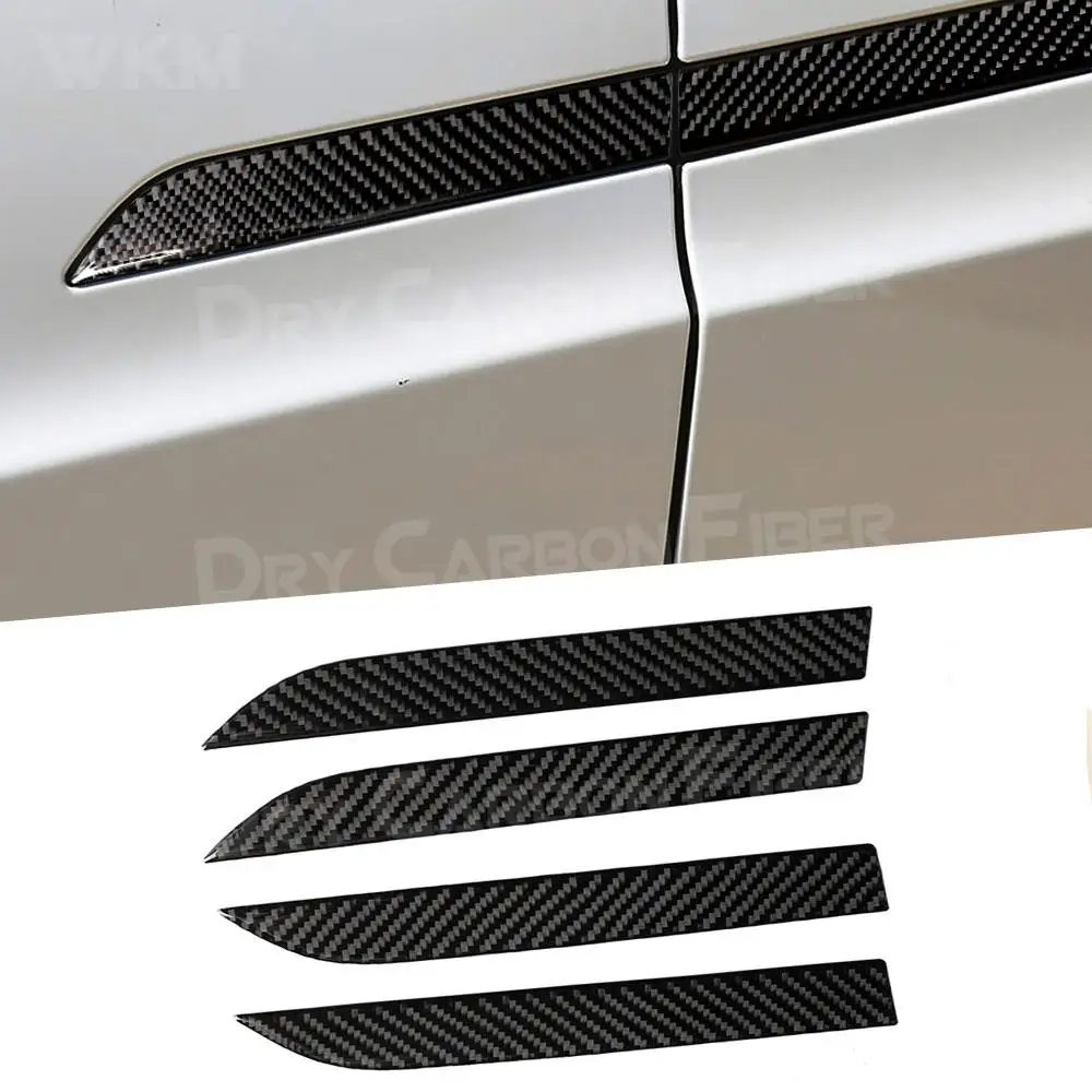 

Carbon Fiber Exterior Trims Car Door Handles Decorative Decal Cover Stickers For Tesla Model X 2014-2019 Car Styling