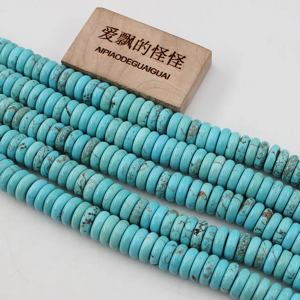 

APDGG Blue Turquoise Loose Beads Jewelry Making DIY