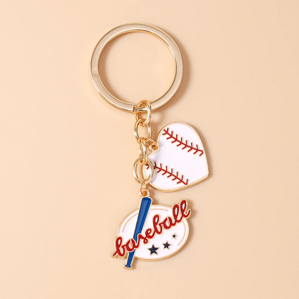 Aihua Niedlicher 'I Love Baseball' Schlüsselanhänger für Frauen Baseball-Handschuh Hut Schlüsselring Handtaschenanhänger Schmuck Geschenke Schmuckstücke – Detail 7