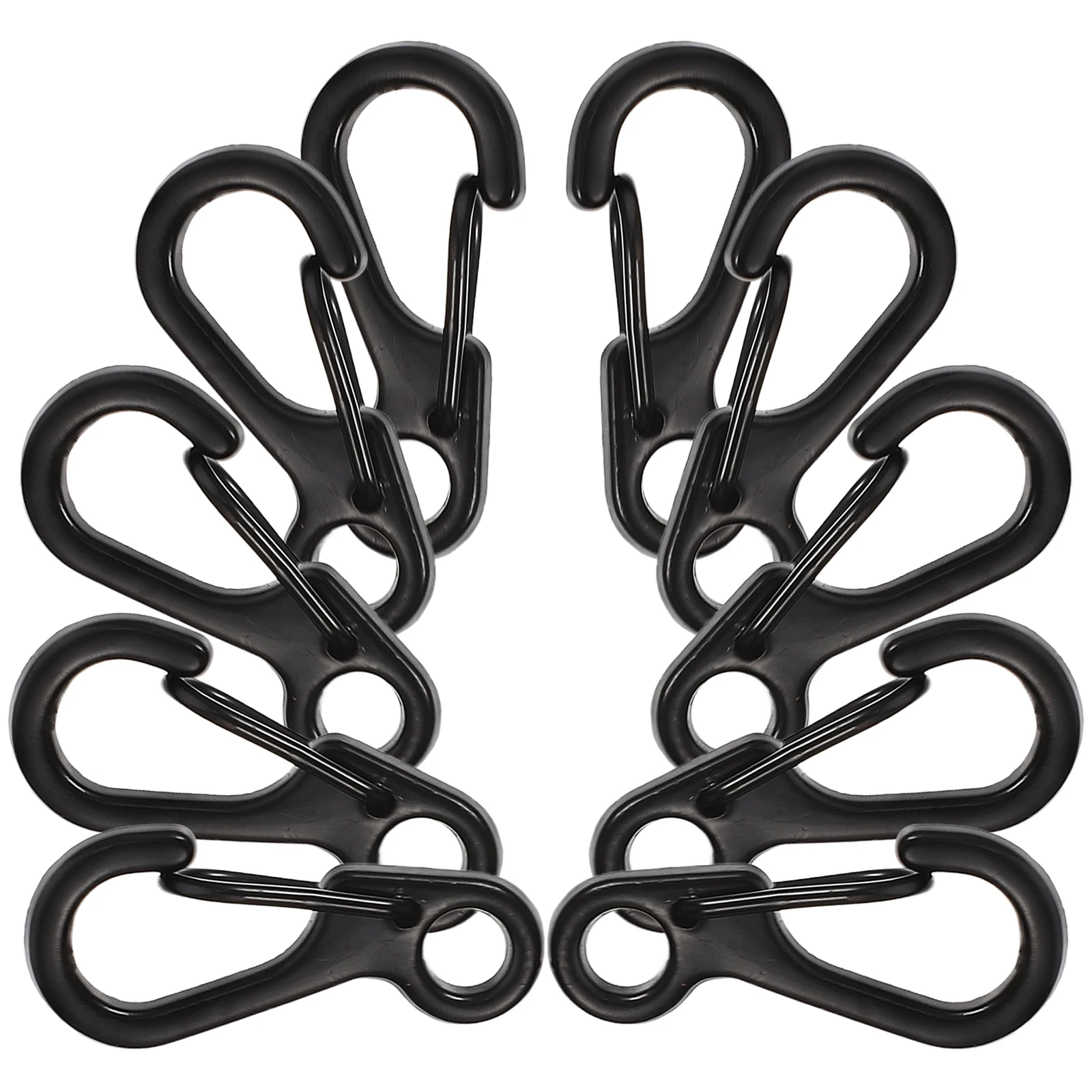 

20 Pcs Small Carabiner Clip Hook Climbing Lock Buckles Black Zinc Alloy
