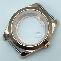 Rose gold watch cases 36mm/40mm sapphire crystal glass For Seiko nh35 nh36 nh38 Eta 2824 movement 28.5mm Dial Explorer case mod
