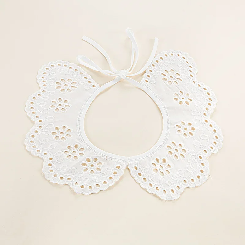 Linbaiway قميص طوق وهمية للنساء الياقات كاذبة التطريز الأزهار الدانتيل التلبيب انفصال الياقات الزخرفية شال فو Col #5