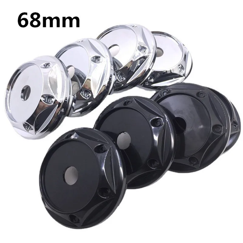 

4Pcs 68mm 6 Screws Chrome ABS Wheel Rim Hub Cap Cover for 45mm Logo Car Vehicle No Logo Center Hubcaps Wheel Rim Accessories