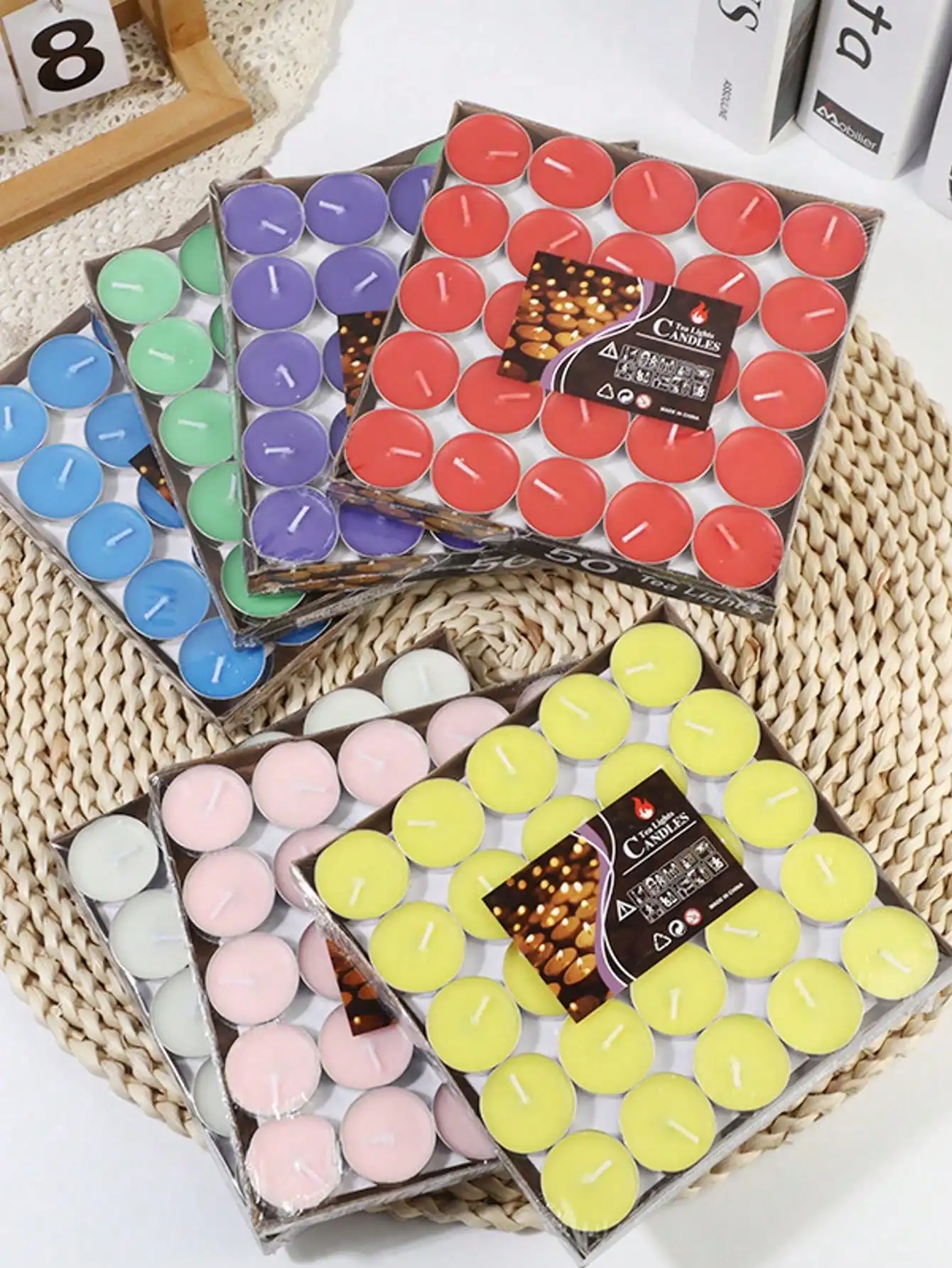 50 Stück rauchfreie Teekerzen zum Kauf, Hochzeit, Geburtstag, geruchloses schwimmendes Wachs, Großhandel