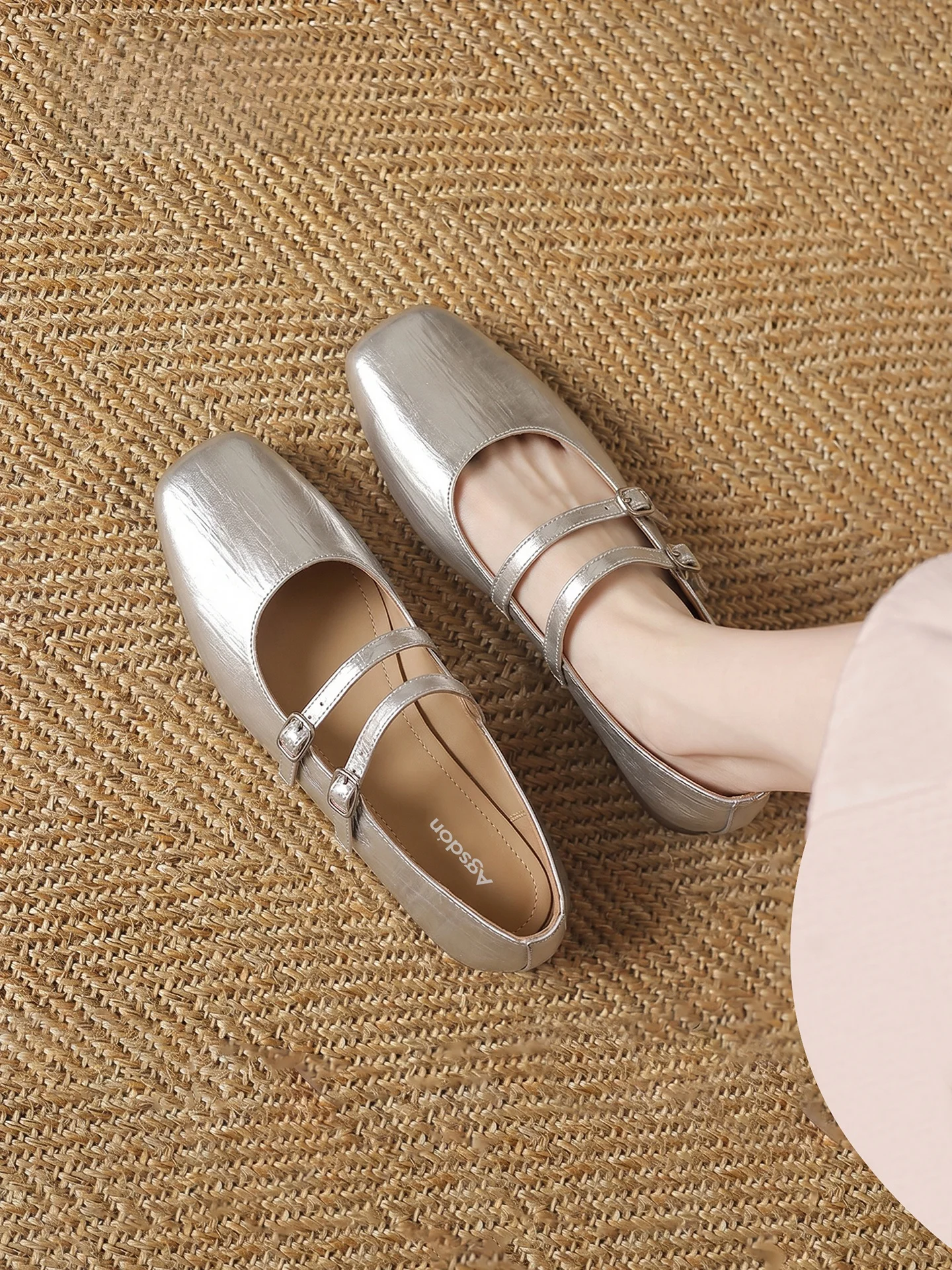 

Agsdon Ballet Flat Mary Jane Shoes Women's New 2026 Elegant Simple Style Casual Fashion Single Shoes Comfortable Flat Heel