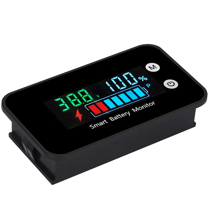 7-100V Digital Battery Capacity Tester Battery Monitor Voltage Temperature Switch Meter for Car Ships, NO WaterproofT98C