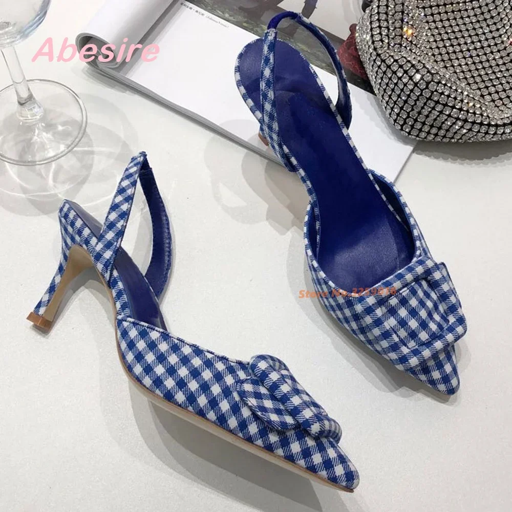 

Красные туфли-лодочки с решетчатой пряжкой и открытой пяткой, летняя женская обувь без шнуровки на каблуке с острым носком, Новое поступление 2025, элегантная роскошная обувь