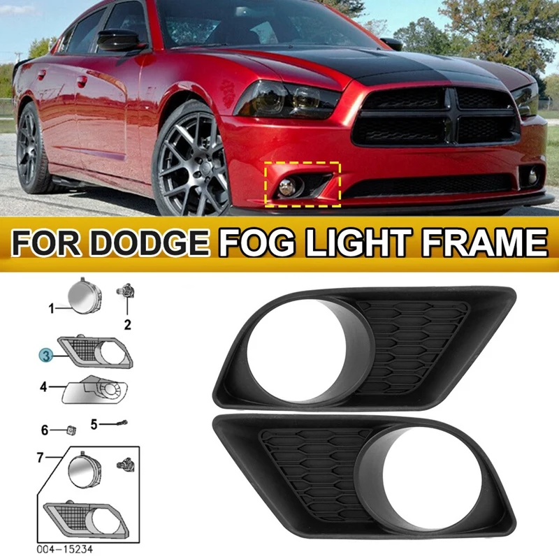 Set di finiture per fendinebbia per Dodge Charger 2011-2014 sinistra e destra con foro per fendinebbia 2 pezzi