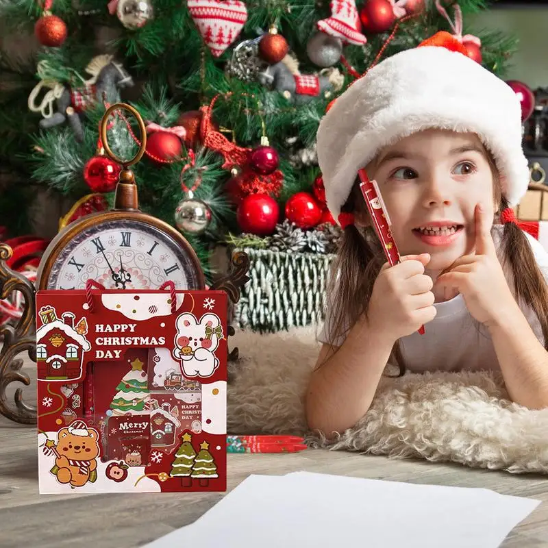 Cartoon Stationery Set Christmas Funny Students Stationery Festival Class Reward Back To School Set For Christmas Stocking