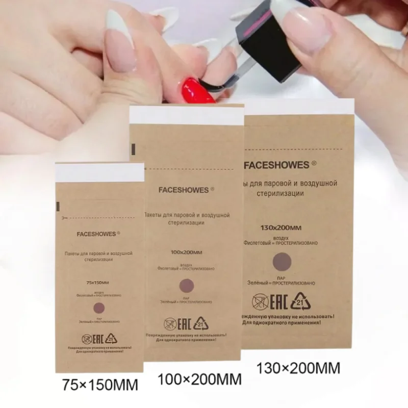 5 Stück selbstdichtende Autoklav-Reinigungsbeutel aus Kraftpapier, Einweg-Manikürebeutel, Nageldesinfektionsbeutel für Zahnarzt, Metallwerkzeuge