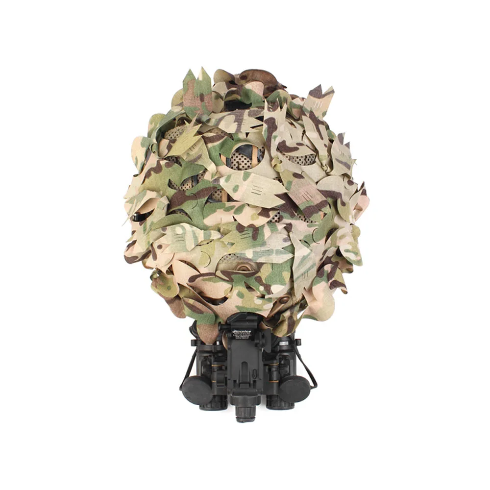 Zewnętrzny pokrowiec na kask PREDATOR GHILLIE Tkanina kamuflażowa 3D Camo Net