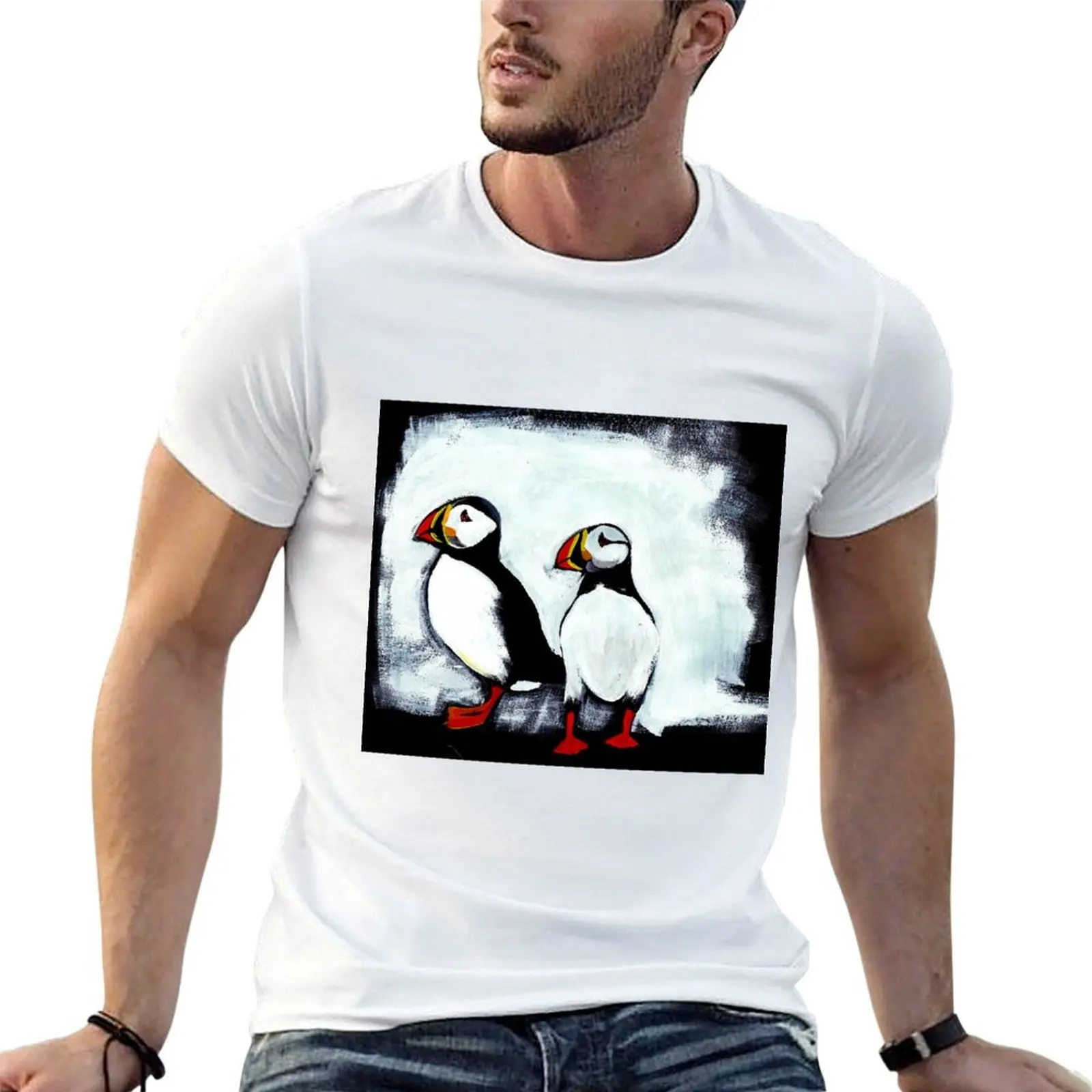 

Puffins T-Shirt man t shirt cotton high quality men t shirt cotton 100% T-Shirt
