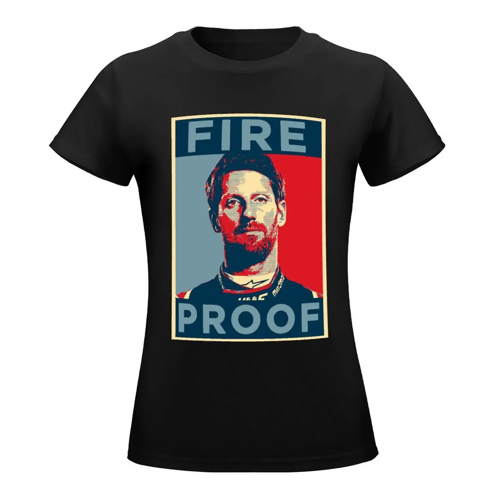 Romain Grosjean Fire proof T-Shirt tops Blouse funny anime clothes oversized t shirts for Women