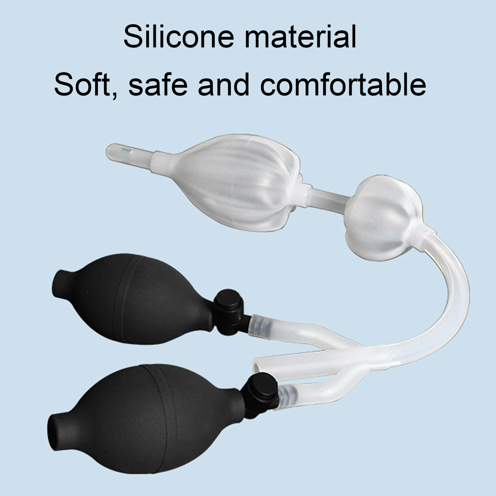 

Enema Douche Silicone Enema Douche Bulb Dual Side Openings Elastic Inflatable Double Bulb Flushing System for Health Care