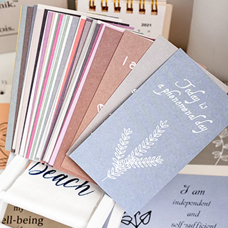 1Style 100Sheets/box Morandi Color Inspirational Women Cards 100 Not Repeatable Creative Handbook Materials DIY Decoration