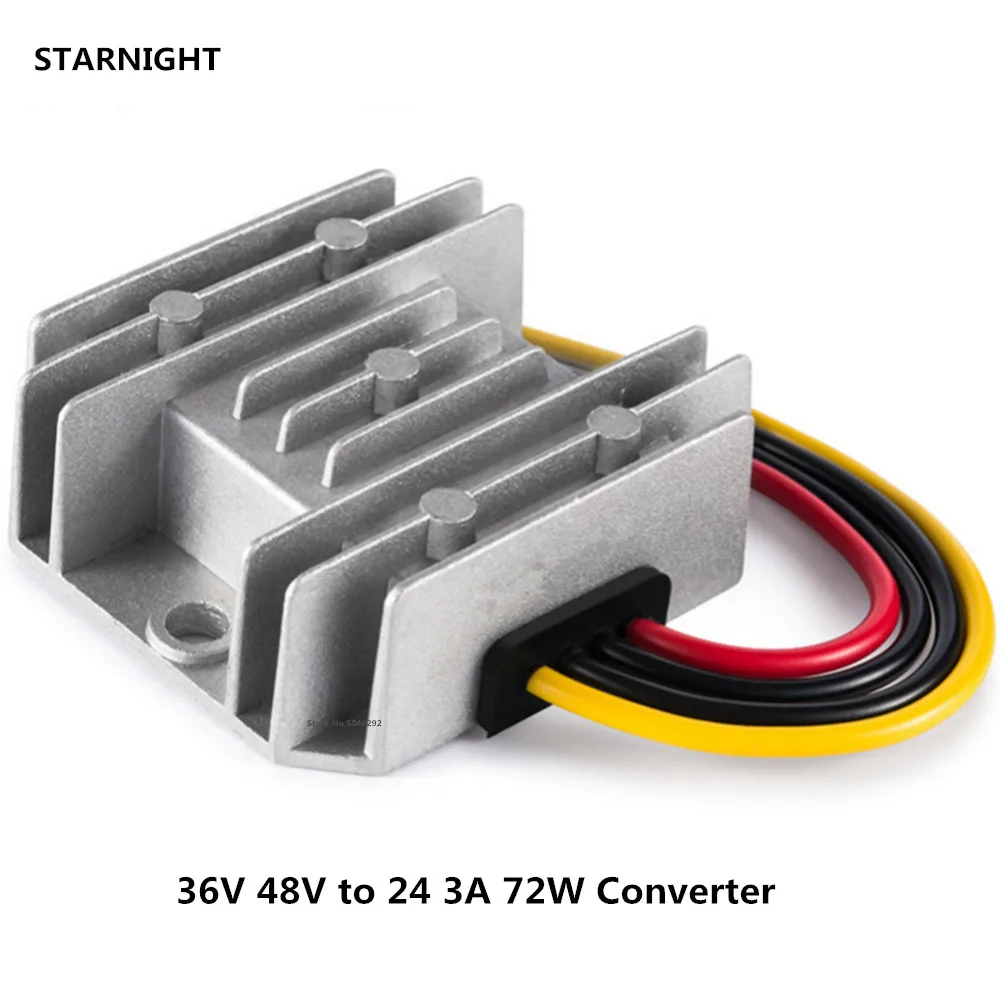 

36V 48V to 24 3A 72W Transformer Voltage Regulator DC DC Converter Waterproof LED Solar Car Power Supply Step Down Buck Module