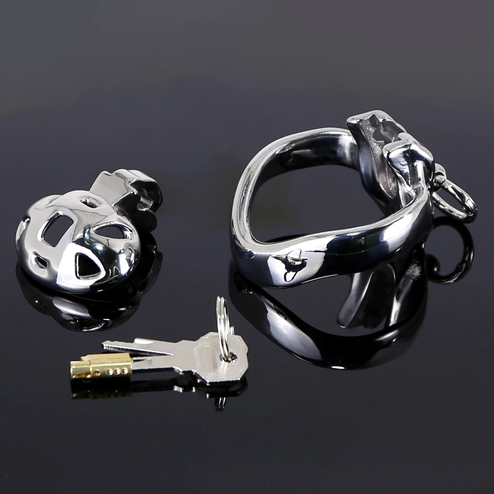 HT-V4 Flower Male Traction Chastity Cage Penis Cage Stainless Steel Lockable Penis Lock Cock Cage Sex Toys For Adult Supplies