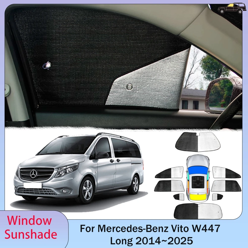 

Для Mercedes-Benz Vito W447 Long V 250 260 2010 2026 автомобильный солнцезащитный козырек, лобовое стекло, солнцезащитный козырек, УФ-зонтик, аксессуары