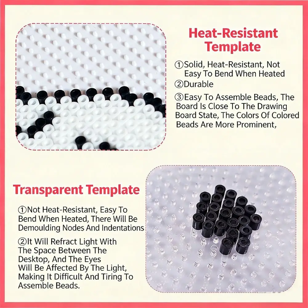 High Quality 2.6mm Bean Board Handmade Crafts Decor Hama Beads Tool Perler Beads Template DIY Make Puzzle Heat Resistant
