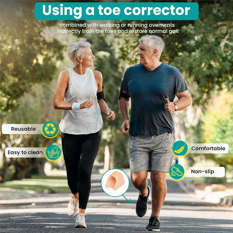 

B53C Hammer Toe Straightener, 12Pcs Hammer Toe Corrector For Women & Men - 3 Sizes Silicone Toe Sleeves Toe Splint