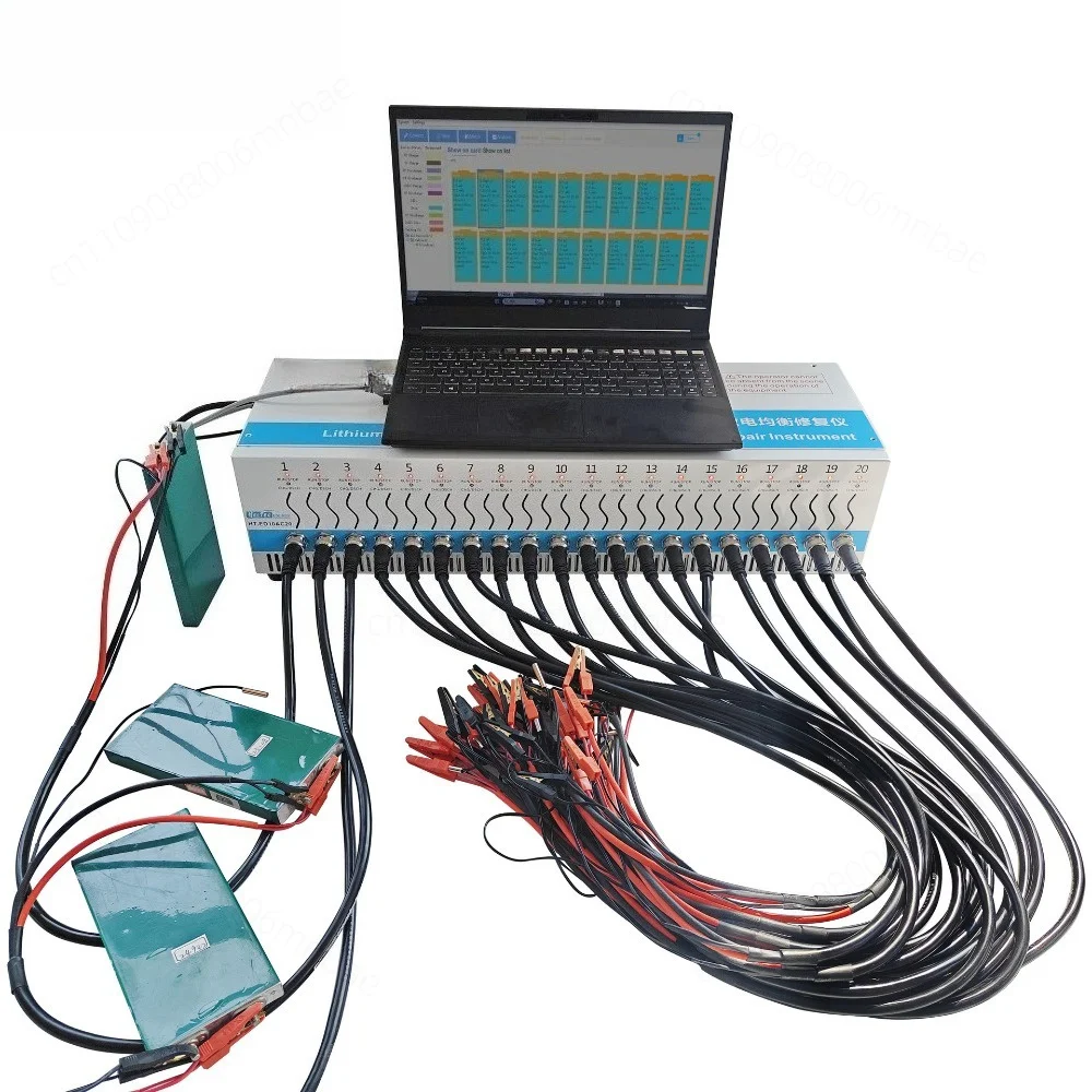 20 Channel Charge/Discharge 10A Battery Capacity Tester with Voltage Balancer for 18650/ 26650/LiFePO4/NiMH Batteries view 4