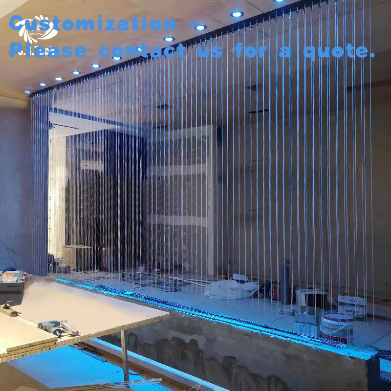 Custom.Custom تصميم الستار الزخرفية في الهواء الطلق مركز تسوق حديقة نافورة ستارة المطر سلسلة الستار خط مستقيم