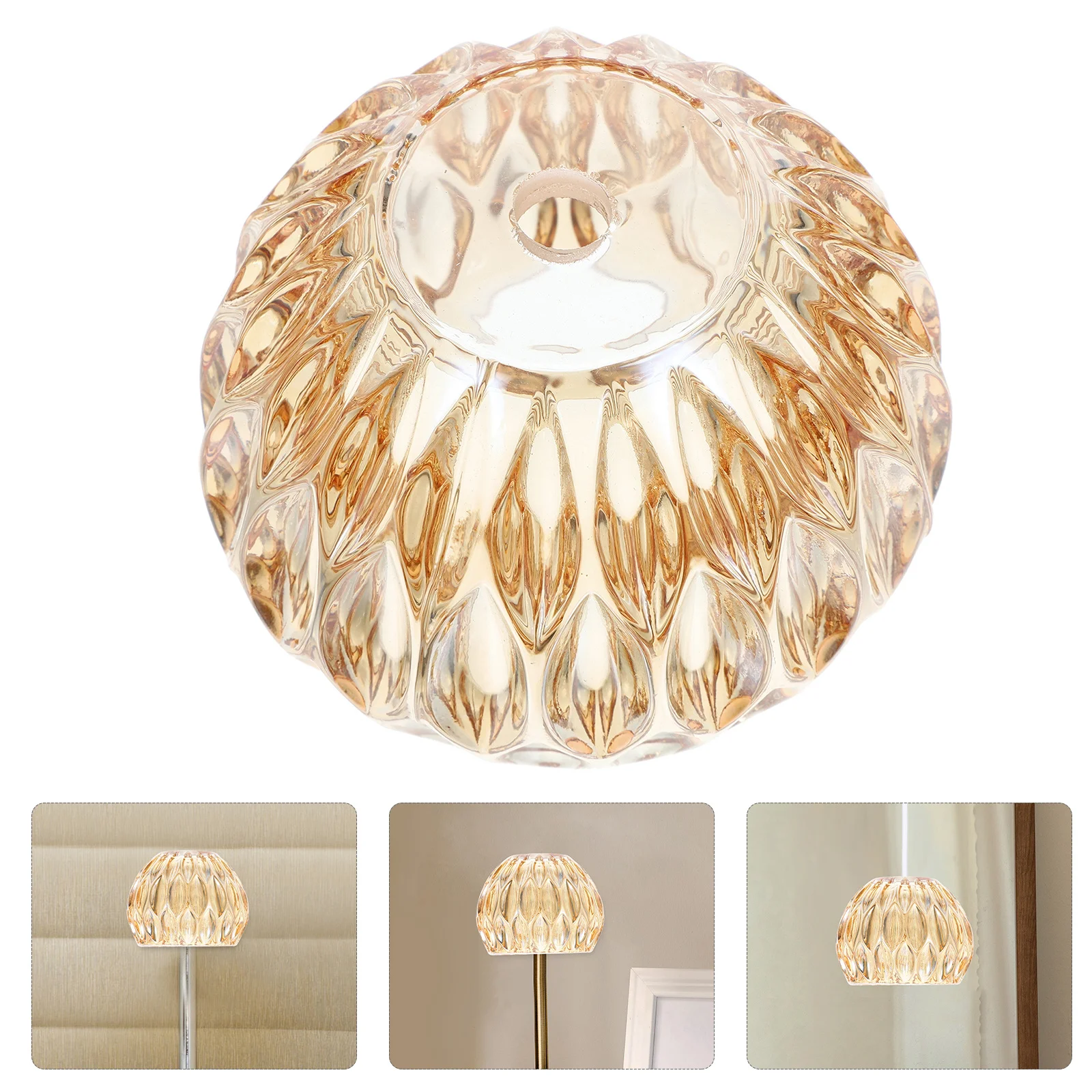 

Glass Lamp Shade Simple Versatile Decorative for Table Lamp Wax Melt Light Cover Lampshades Glass Lampshade