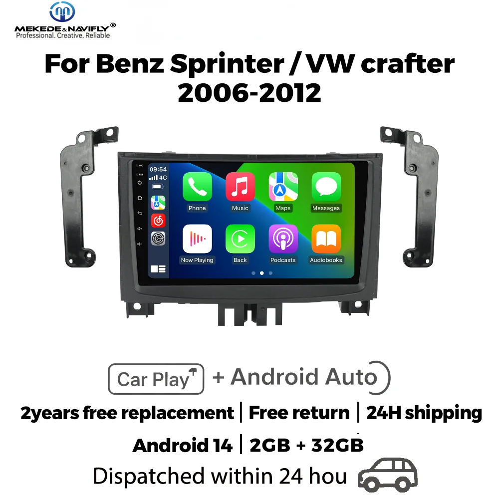 

Автомагнитола MEKEDE&NAVIFLY на Android 14 для Mercedes Benz Sprinter VW Crafter 2006-2016 с Carplay, центральная интеллектуальная аудиосистема для автомобиля
