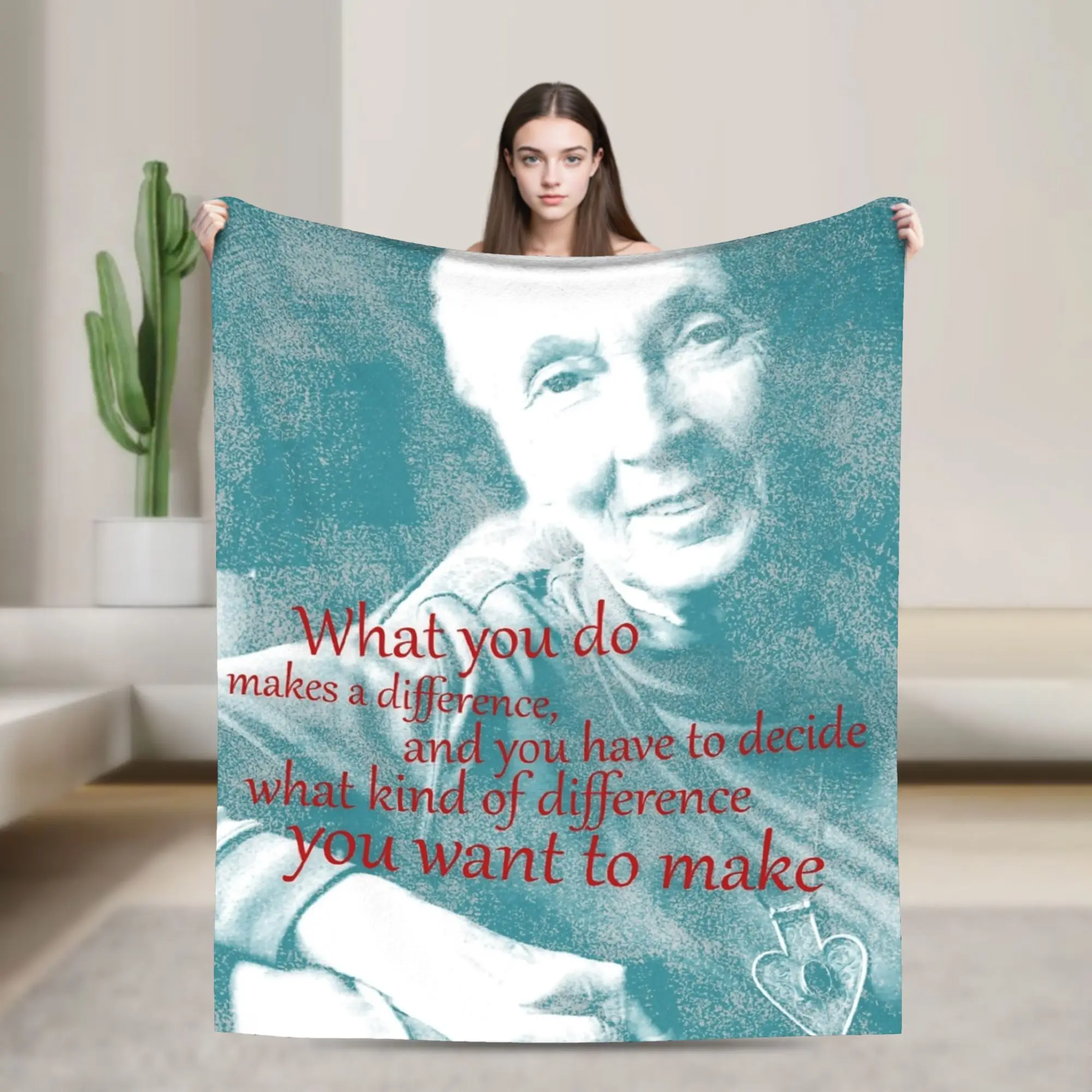 

Одеяло Jane Goodall с цитатой, нечеткие потрясающие дышащие пледы для кровати, дивана, осень/зима,