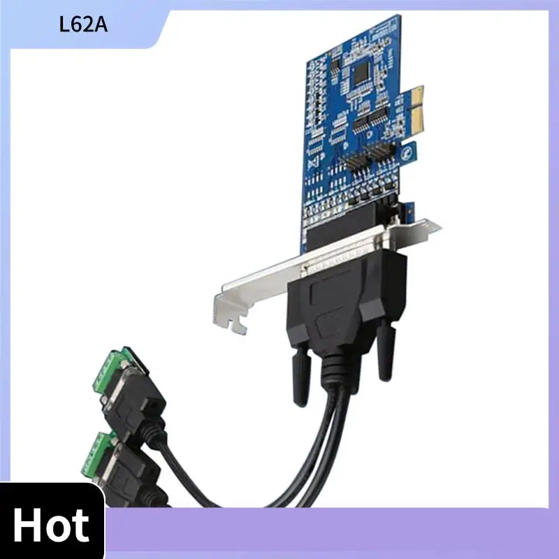 

L62A 2X PCI-E To RS485/422 Expansion Card Industrial-Grade Serial Card Converter With Voltage Suppression Protector,2 Ports