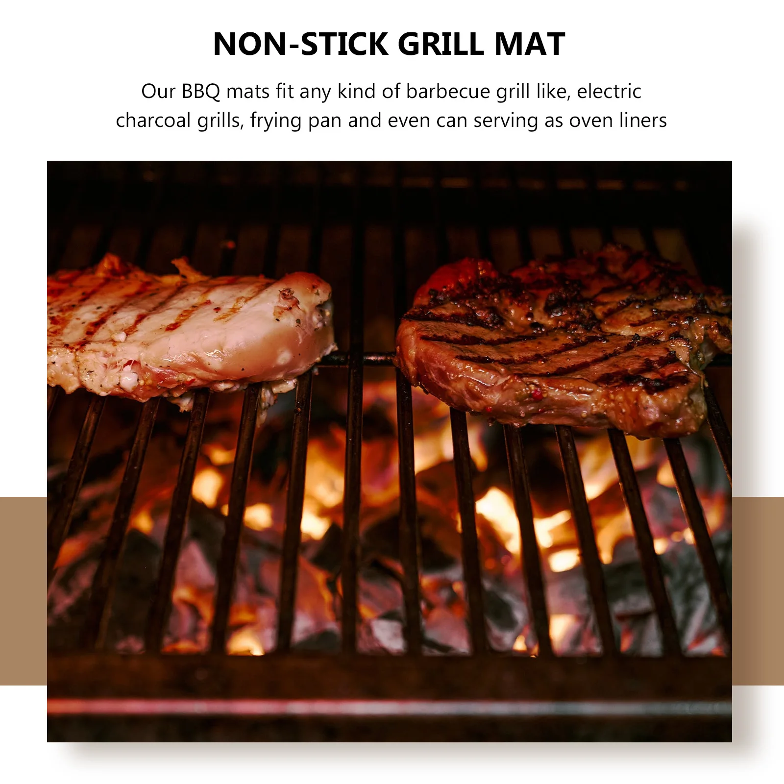 

6Pcs Non Stick Bbq Grilling Mat Heat Resistant Reusable Barbecue Accessories No Rust Easy Clean Portable Outdoor Indoor