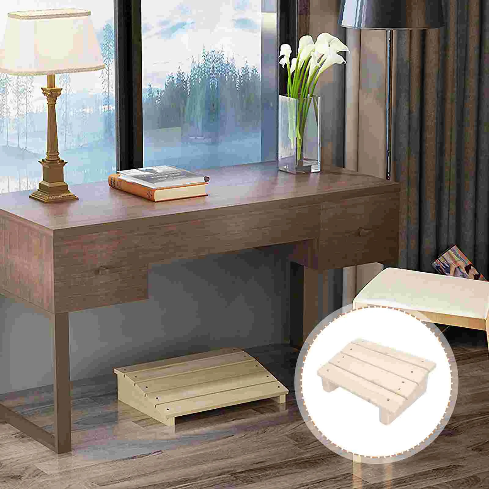 

Office Desks Foot Mat Household Stool Relaxing Slanted Multifunction Under Rest Wooden Supply for