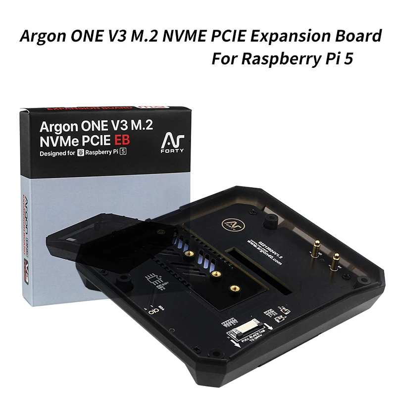 

Argon ONE V3 M.2 NVME PCIE Expansion Board (Only) Built-in Aluminum Heatsinks SSD Boot From M.2 NVME Drive For Raspberry Pi 5