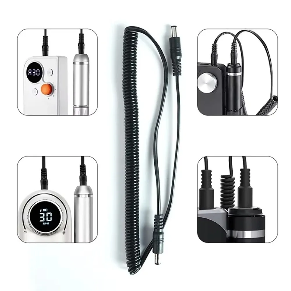 1/1.5M Nail Sander Replacement Spring Wire DC Port Double Headed Handle Connection Cable Universal Rechargeable