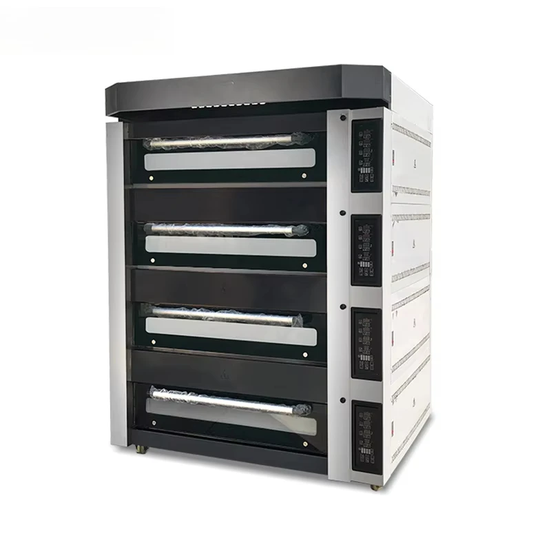 

Commercial Automatic Bakery Machine 4 Deck 20 Trays Industrial Electric Gas Deck Oven Baking Oven For Bread Snack Food Factory