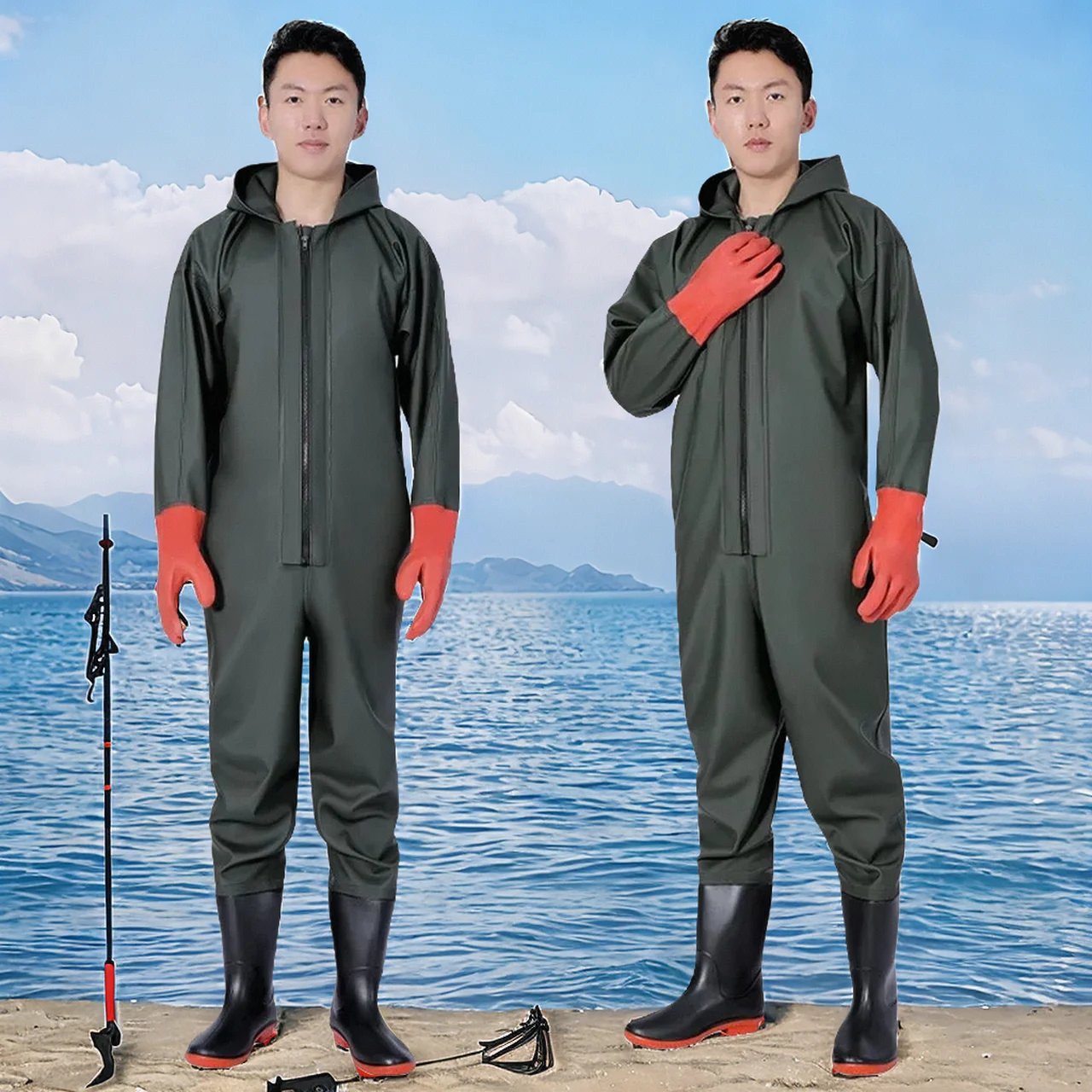 

Waterproof Fishing Pants with Shoes Chest Apparel Men Women Jerseys Clothes Waters Waders Boots Wader Set Thickened