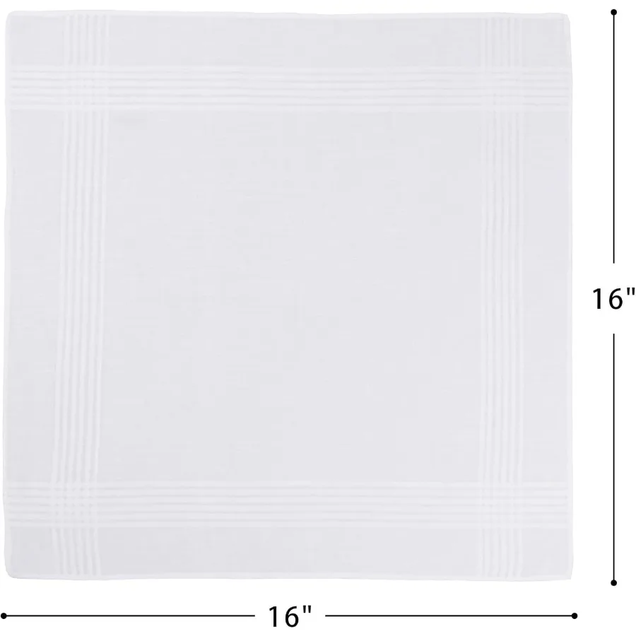 Handkerchiefs for Men Pure Cotton Soft White Hanky Handkerchieves Perfect for Formal Events Business Meetings and Daily Wear Ul