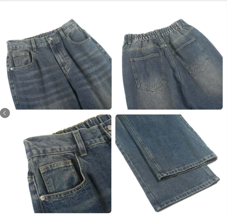 

Мужские винтажные джинсы, модные потертые уличные повседневные широкие джинсовые брюки, летние потертые свободные мужские универсальные брюки